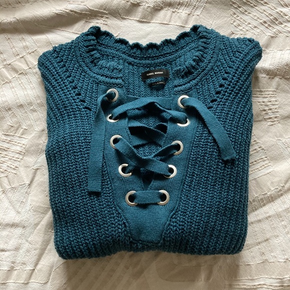 Isabel Marant Laly Lace Up Sweater Knit Jumper - Picture 3 of 11